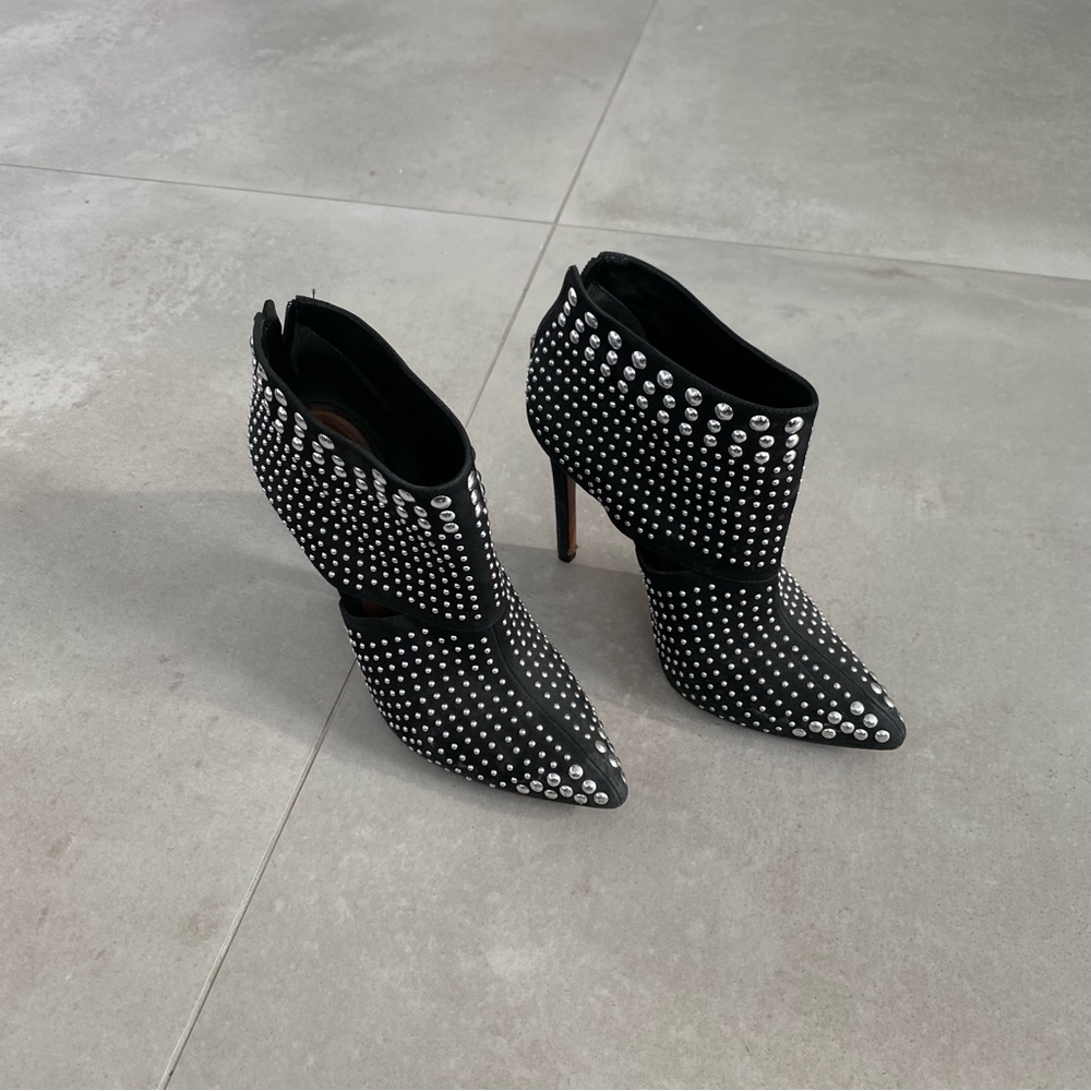 Schutz Suede Bootie Heel with studs